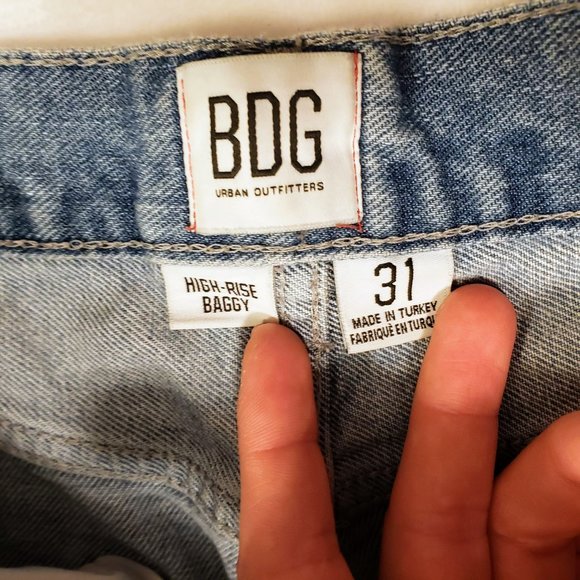 BDG High-Rise Baggy Jeans Loose Straight Leg High-Waist Medium Wash 90's Y2K - Picture 5 of 13